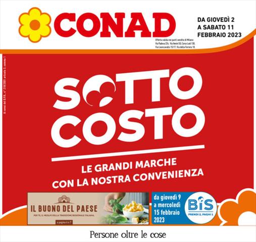 Volantino Conad a Milano | Sotto Costo | 2/2/2023 - 11/2/2023
