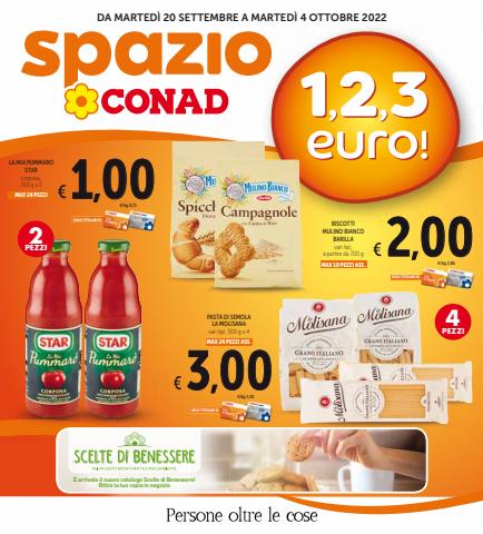 Offerte di Iper Supermercati a Avellino | 1,2,3 euro! in Spazio Conad | 20/9/2022 - 4/10/2022