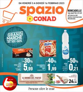 Volantino Spazio Conad a Brescia | Grandi marche -30% -40% -50% | 3/2/2023 - 16/2/2023