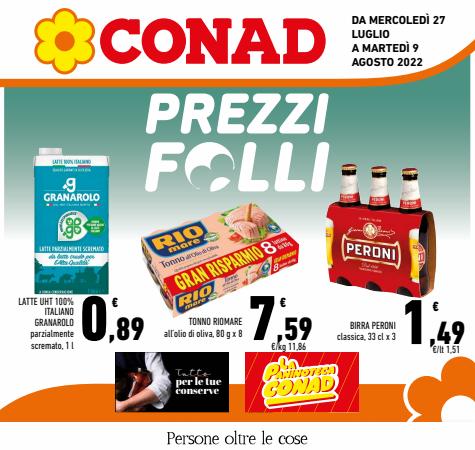 Volantino Conad Adriatico | Prezzi Folli  | 27/7/2022 - 9/8/2022