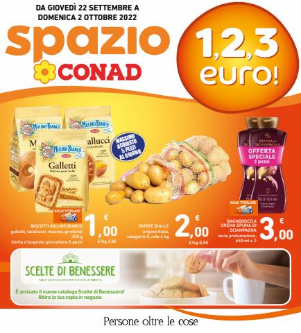 Offerte di Iper Supermercati a Lecce | 1,2,3 euro in Spazio Conad Adriatico | 22/9/2022 - 2/10/2022