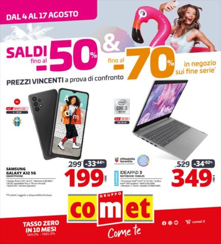 Offerte di Elettronica e Informatica a Castelfranco Veneto | Saldi -50% e -70% in Comet | 4/8/2022 - 17/8/2022