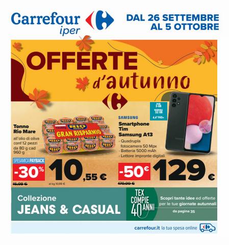 Volantino Carrefour Iper a Casalecchio di Reno | Offerte d'autunno | 26/9/2022 - 5/10/2022