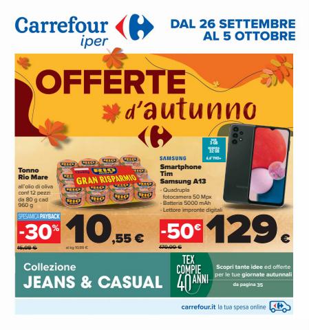Volantino Carrefour Iper a Roma | Offerte d'autunno | 26/9/2022 - 5/10/2022