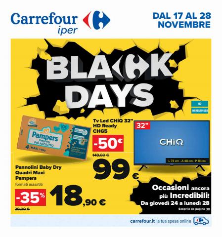 Volantino Carrefour Iper | Black Days | 17/11/2022 - 28/11/2022