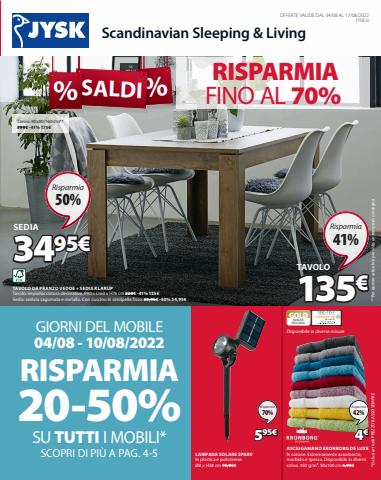 Offerte di Tutto per la casa e Arredamento a Pistoia | Risparmia fino al 70% in JYSK | 4/8/2022 - 17/8/2022