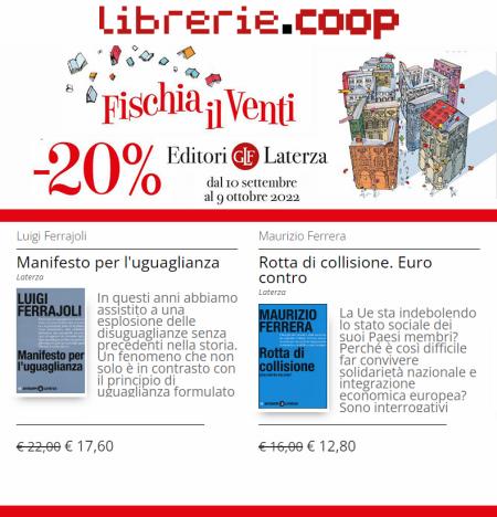 Offerte di Libreria e Cartoleria a Torino | -20% Promozione Laterza in Librerie Coop | 30/9/2022 - 9/10/2022