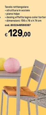 Offerta per Tavolo Rettangolare a 129€ in Iper La grande i