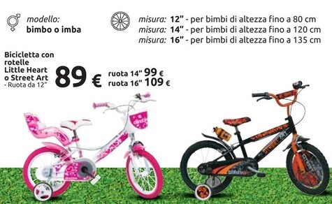 Offerta per Bicicletta Con Rotelle Little Heart O Street Art a 89€ in Carrefour Ipermercati