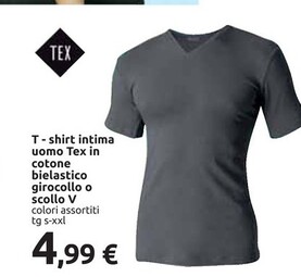 Offerta per Tex T-shirt Intima Uomo In Cotone Bielastico Girocollo O Scollo V a 4,99€ in Carrefour Ipermercati