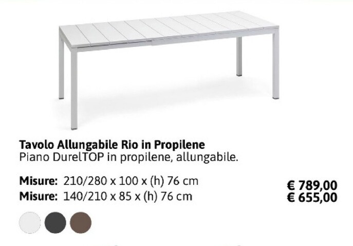 Offerta per Tavolo Allungabile Rio In Propilene a 655€ in Paniate