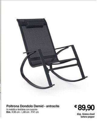 Offerta per Poltrona Dondolo Demid - Antracite a 89,9€ in Handy fai da te
