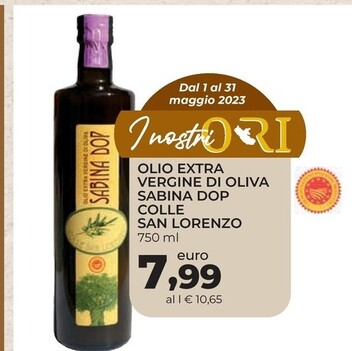 Offerta per Colle san lorenzo Olio Extra Vergine Di Oliva Sabina DOP a 7,99€ in Conad