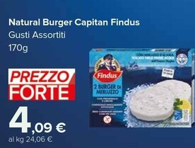 Offerta per Findus Natural Burger Capitan a 4,09€ in Carrefour Ipermercati
