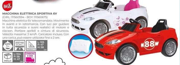 Offerta per Sun & Sport - Macchina Elettrica Sportiva 6V in Bimbo Store