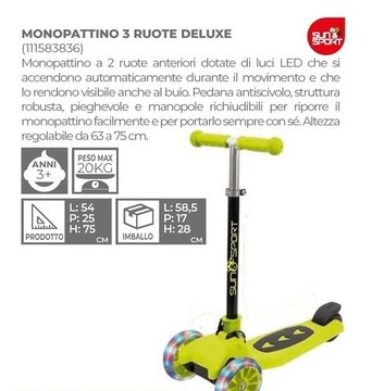 Offerta per Sun & Sport - Monopattino 3 Ruote Deluxe in Bimbo Store
