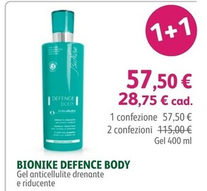 Offerta per Bionike Defence Body Gel Anticellulite Drenante E Riducente a 57,5€ in Lloyds Farmacia
