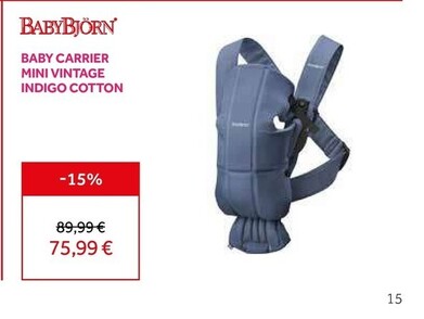 Offerta per Babybjòrn - Baby Carrier Mini Vintage Indigo Cotton a 75,99€ in Prenatal