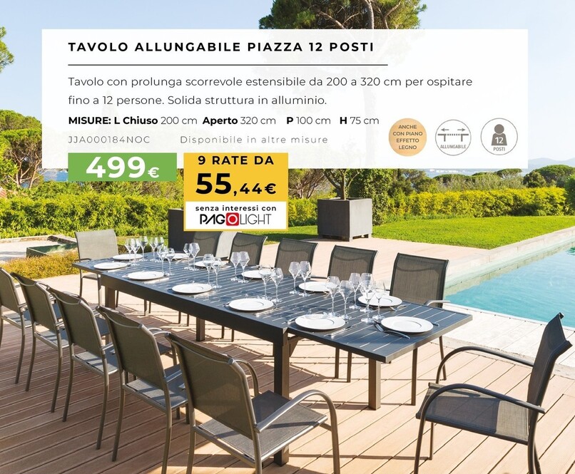 Offerta per Tavolo Allungabile Piazza 12 Posti a 499€ in Kasanova