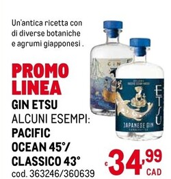 Offerta per Etsu - Gin Classico 43° a 34,99€ in Metro
