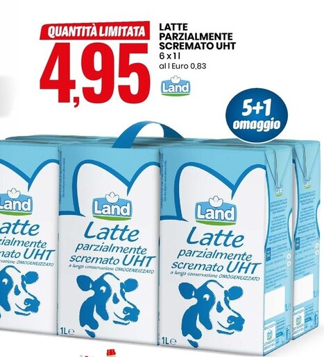 Offerta per Land Latte Parzialmente Scremato UHT a 4,95€ in Eurospin