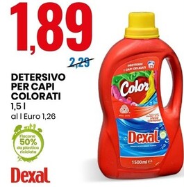 Offerta per Dexal Detersivo Per Capi Colorati a 1,89€ in Eurospin
