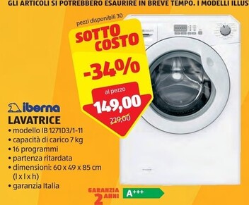 Offerta per Iberna Lavatrice a 149€ in Aldi