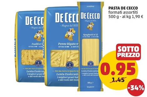 Offerta per De Cecco Pasta a 0,95€ in PENNY