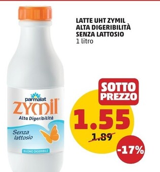 Offerta per Latte Uht Zymil Alta Digeribilità Senza Lattosio a 1,55€ in PENNY