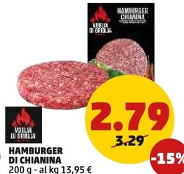 Offerta per Voglia Di Griglia Hamburger Di Chianina a 2,79€ in PENNY
