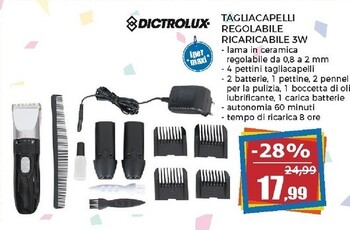 Offerta per Dictrolux Tagliacapelli Regolabile Ricaricabile 3W a 17,99€ in Happy Casa Store