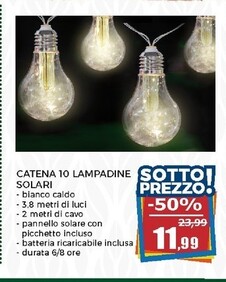 Offerta per Catena 10 Lampadine Solari a 11,99€ in Happy Casa Store