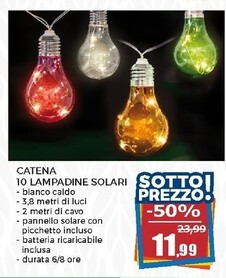 Offerta per Catena 10 Lampadine Solari a 11,99€ in Happy Casa Store