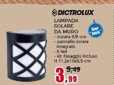Offerta per Dictrolux Lampada Solare Da Muro a 3,99€ in Happy Casa Store