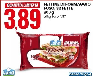 Offerta per Land Fettine Di Formaggio Fuso, 32 Fette a 3,89€ in Eurospin