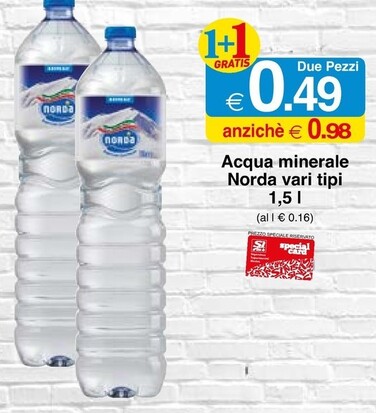 Offerta per Norda Acqua Minerale Vari Tipi a 0,49€ in Si con Te