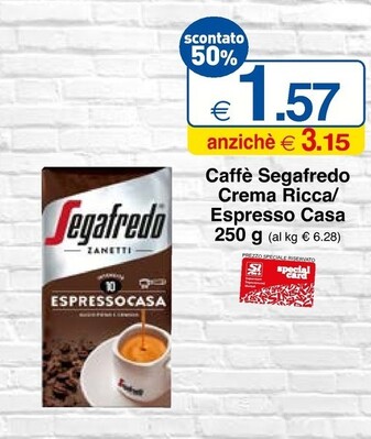 Offerta per Segafredo Caffè Crema Ricca / Espresso Casa a 1,57€ in Si con Te
