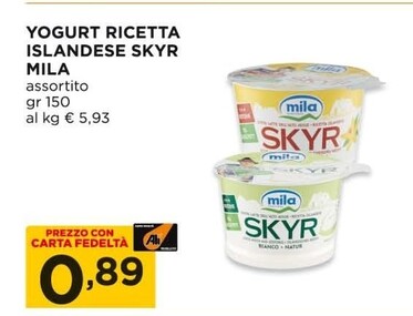 Offerta per Mila Yogurt Ricetta Islandese Skyr a 0,89€ in Alì e Alìper