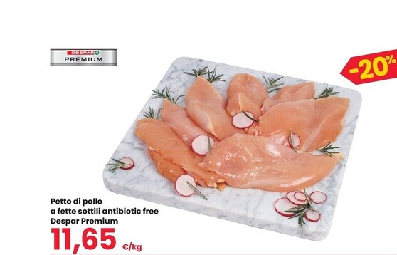 Offerta per Despar Petto Di Pollo a Fette Sottili Antibiotic Free a 11,65€ in Interspar