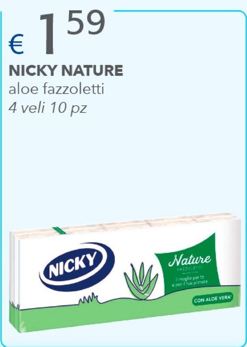 Offerta per Nicky Nature Aloe Fazzoletti a 1,59€ in Acqua & Sapone