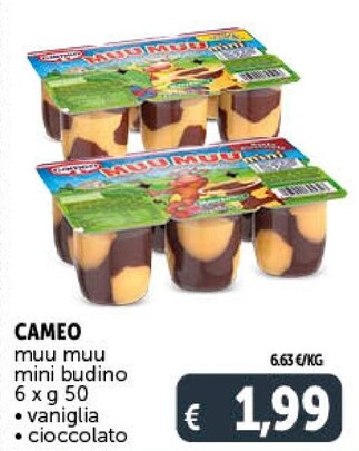 Offerta per Cameo Muu Muu Mini Budino Vaniglia a 1,99€ in Decò