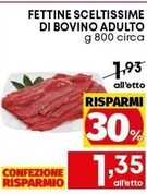 Offerta per Fettine Sceltissime Di Bovino Adulto a 1,35€ in Pam