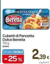 Offerta per Fratelli Beretta - Cubetti Di Pancetta Dolce a 2,39€ in Carrefour Express