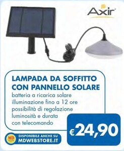 Offerta per Axir - Lampada Da Soffitto Con Pannello Solare a 24,9€ in MD