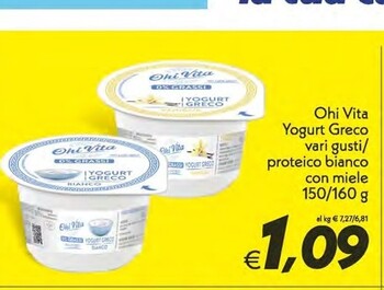 Offerta per Ohi vita Yogurt Greco a 1,09€ in Iper Super Conveniente