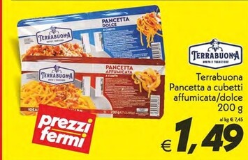 Offerta per Terrabuona Pancetta A Cubetti Affumicata a 1,49€ in Iper Super Conveniente