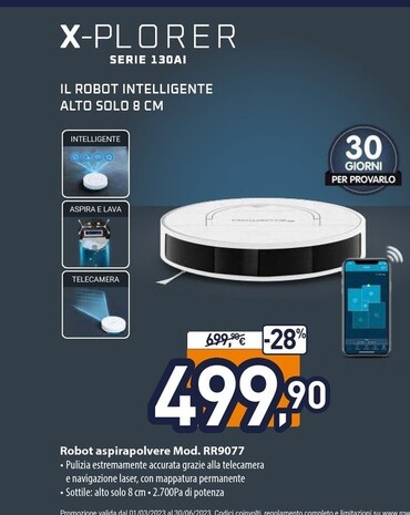 Offerta per Rowenta Robot Aspirapolvere Mod. RR9077 a 499,9€ in Unieuro
