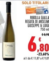 Offerta per Giuseppe & Luigi - Ribolla Gialla Reguta Di Anselmi a 6,8€ in Conad
