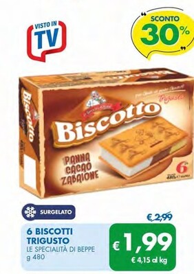 Offerta per Le Specialità di Beppe 6 Biscotti Trigusto a 1,99€ in MD