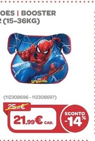 Offerta per Marvel Booster Spiderman 15-36 Kg Ece R44/04 a 21,99€ in Bimbo Store